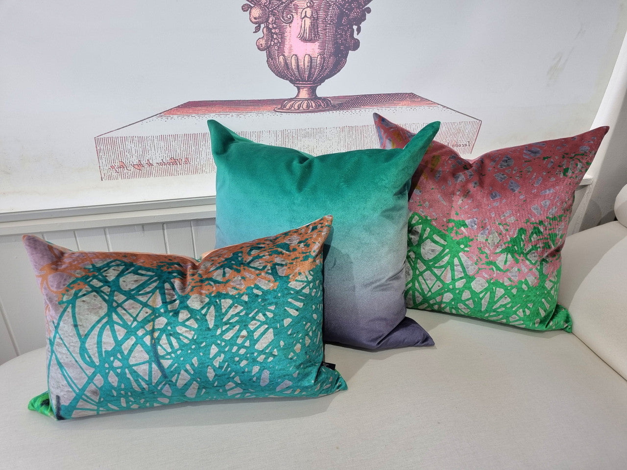 Cushion - Scribble - Pink and Green