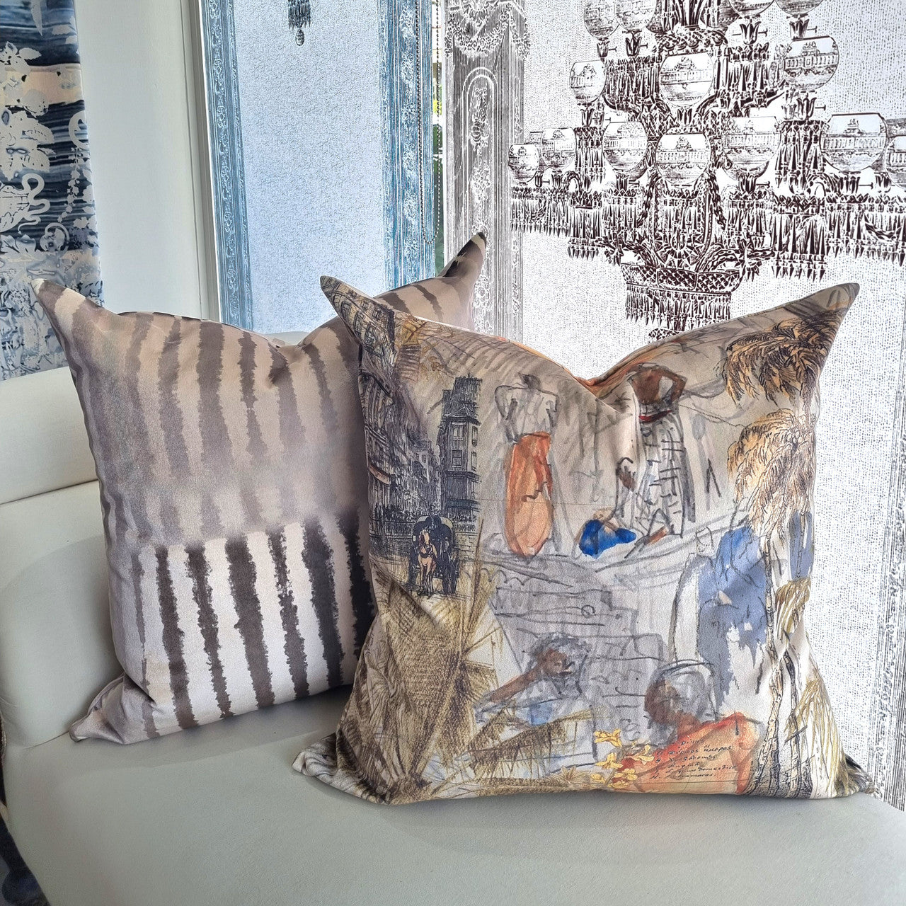 Cushion - Stone Stripes