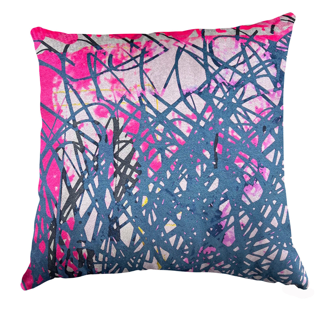 Cushion - Scribble - Midnight Blue with Fuchsia