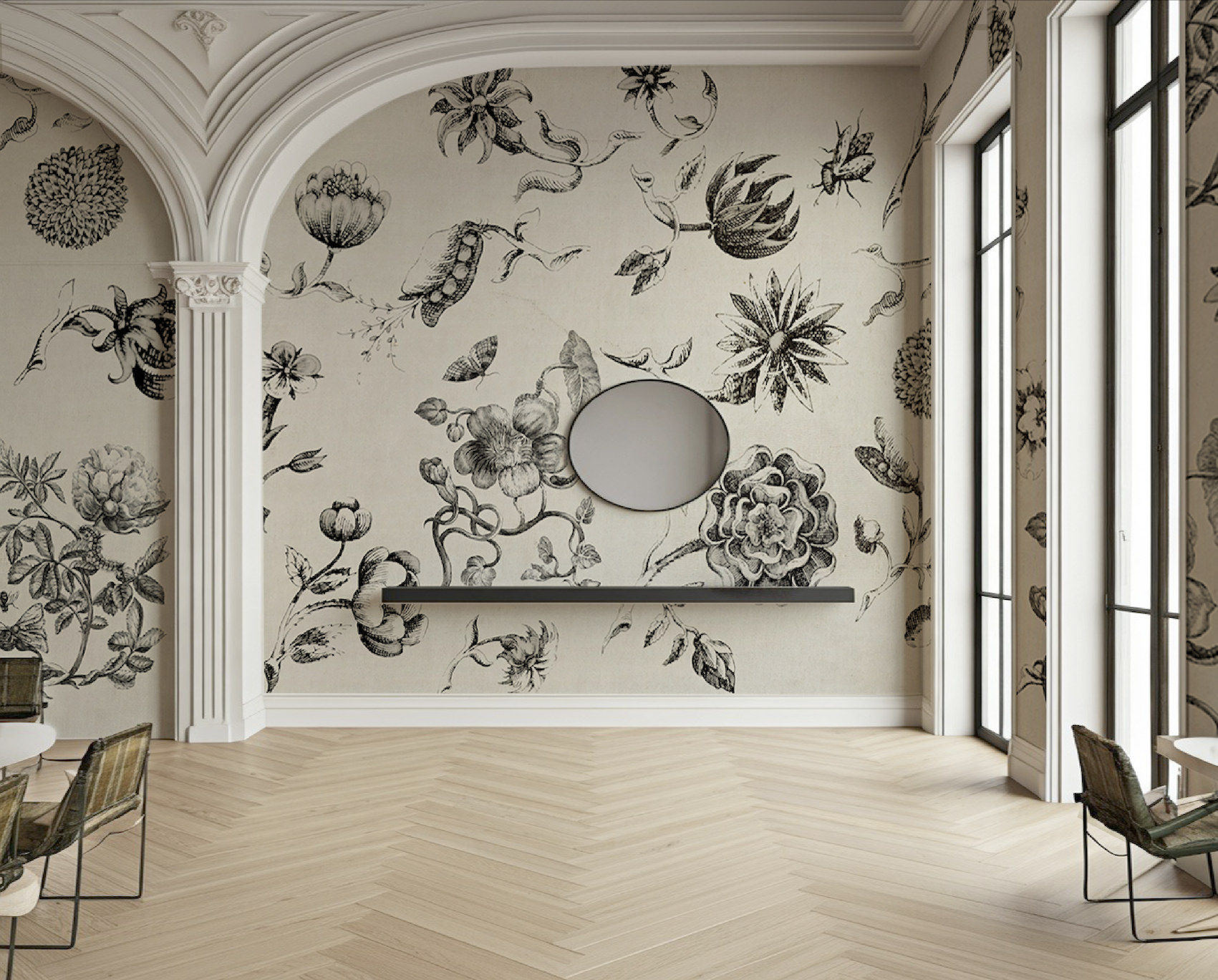 Wallpaper - Floral Ink