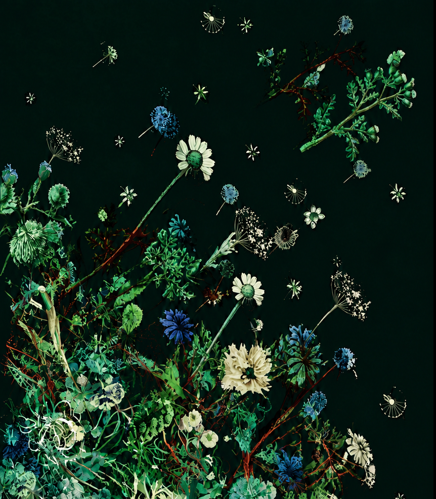 Fabric - Floral Explosion -Emerald