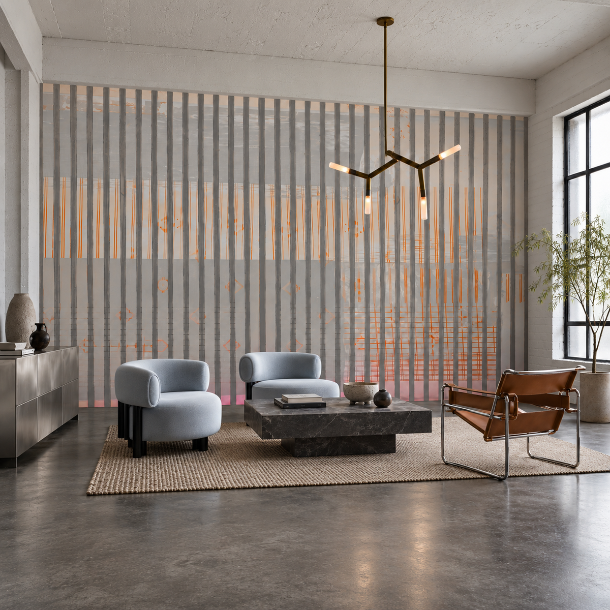 Wallpaper - Geometrico - Orange Stripes