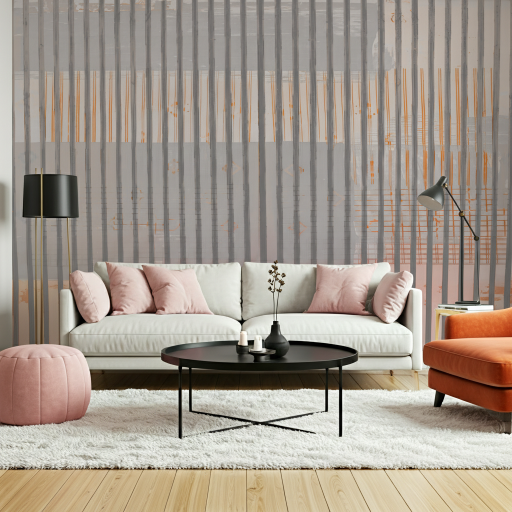 Wallpaper - Geometrico - Orange Stripes