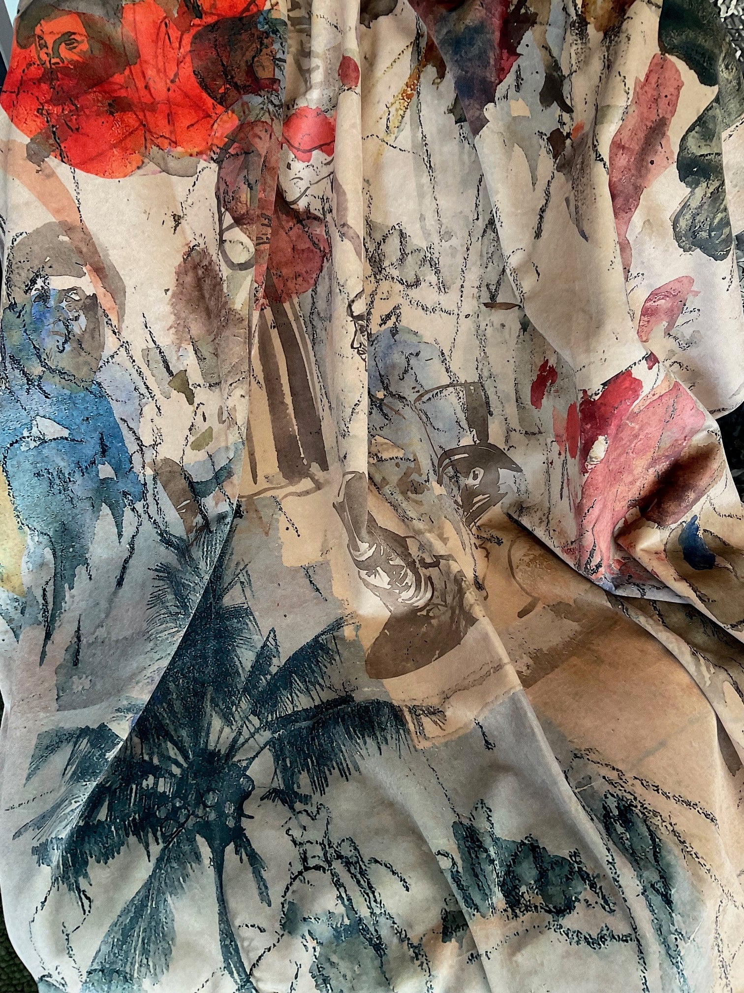 Fabric - Urban Sketches - Watercolour (Archive Drop)