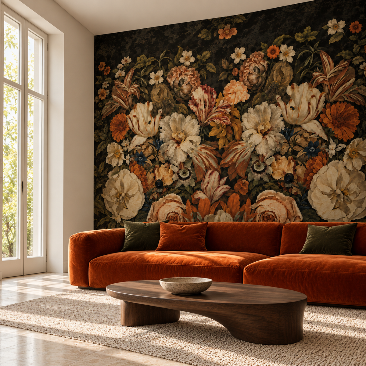 Wallpaper -Magnolia and Rose - Antique