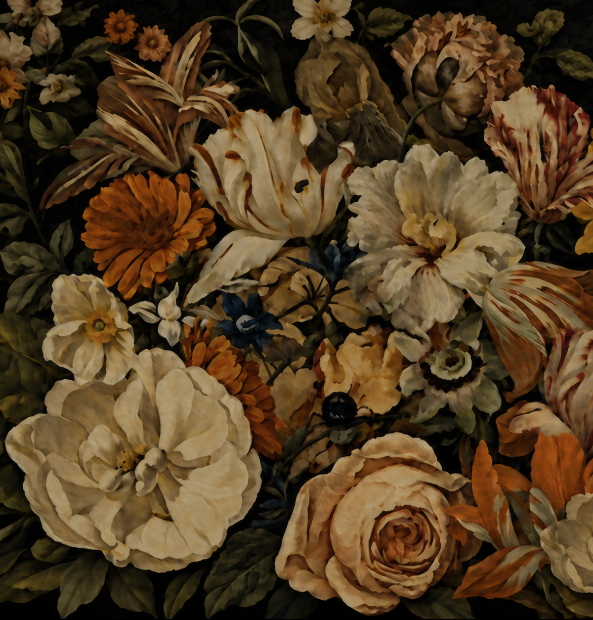 Wallpaper -Magnolia and Rose - Antique