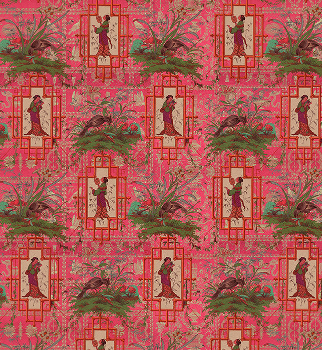 Wallpaper - Chinoiserie - Eldest Princess Hot Pink