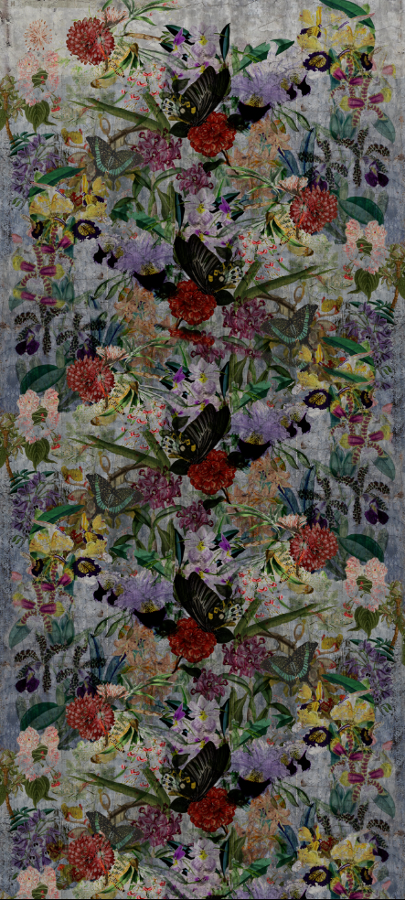 Fabric - Silver Wall Garden