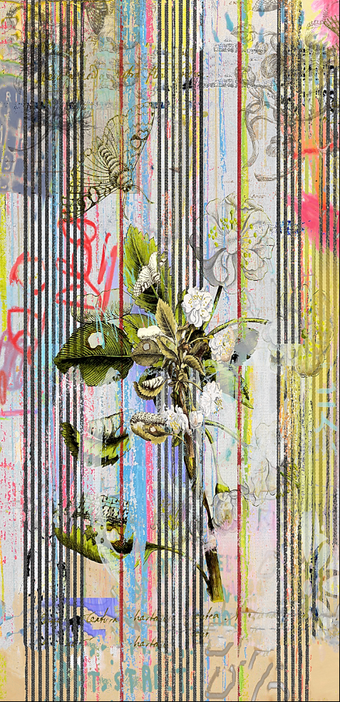 Fabric - Botanical Ticking - Floral