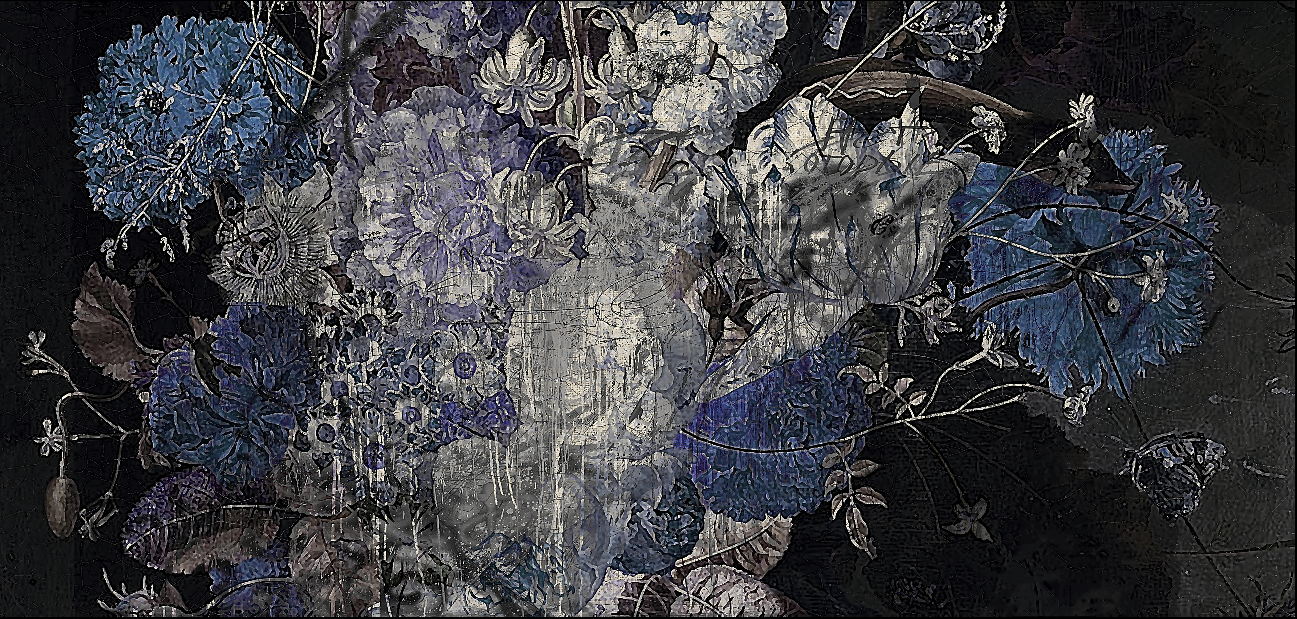 Wallpaper - Still Life with Flowers - Blue