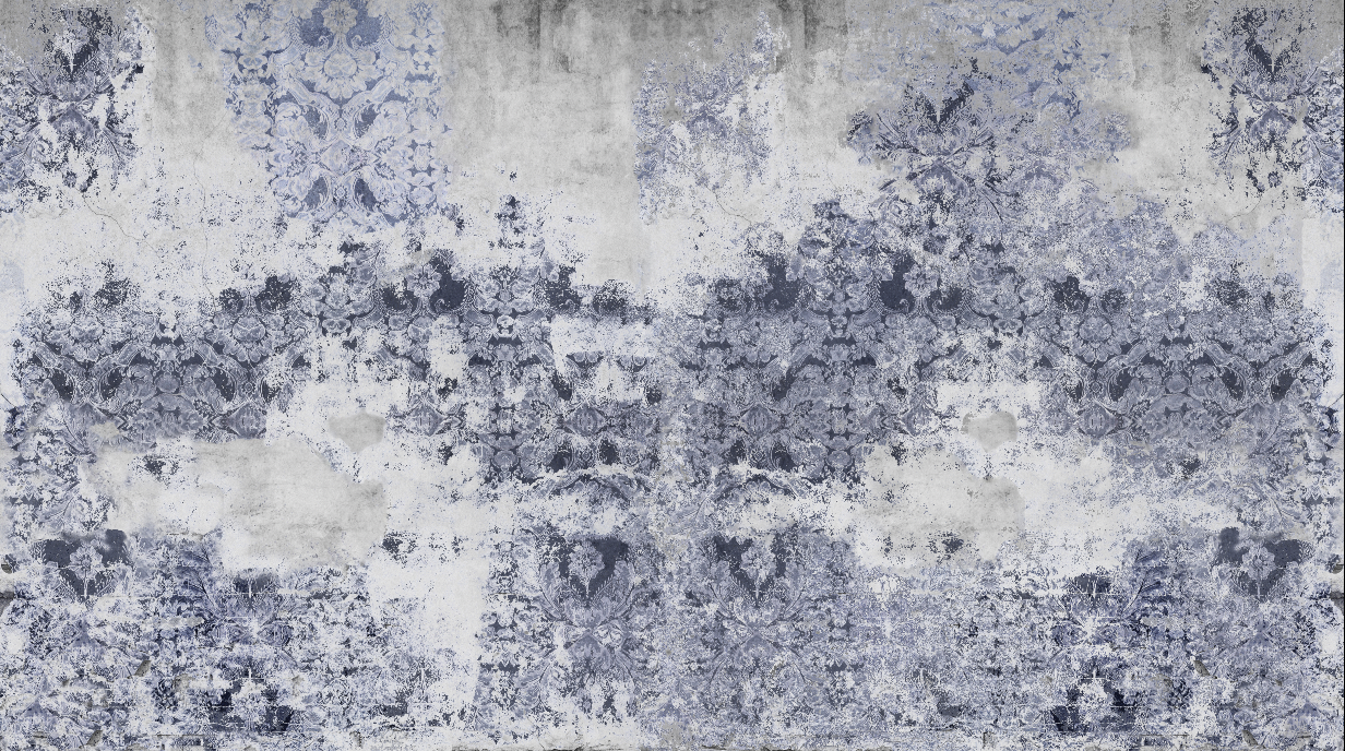 Wallpaper - Damaged Goods in Blue