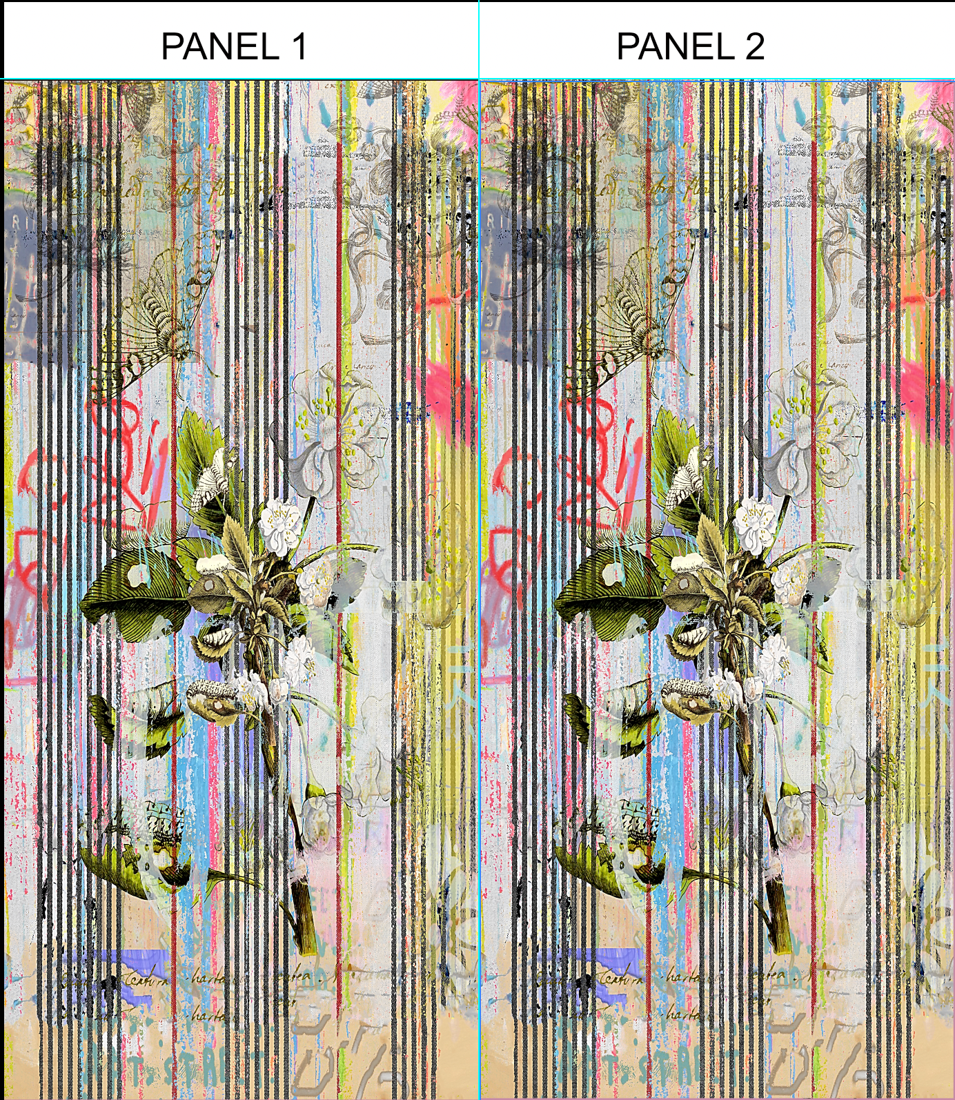 Fabric - Botanical Ticking - Floral