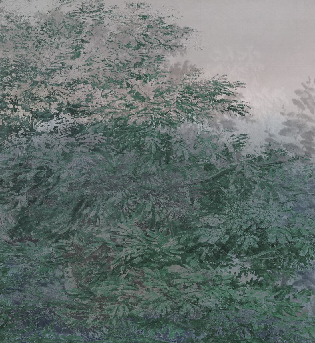 Wallpaper - Shadow Play - Forest Green