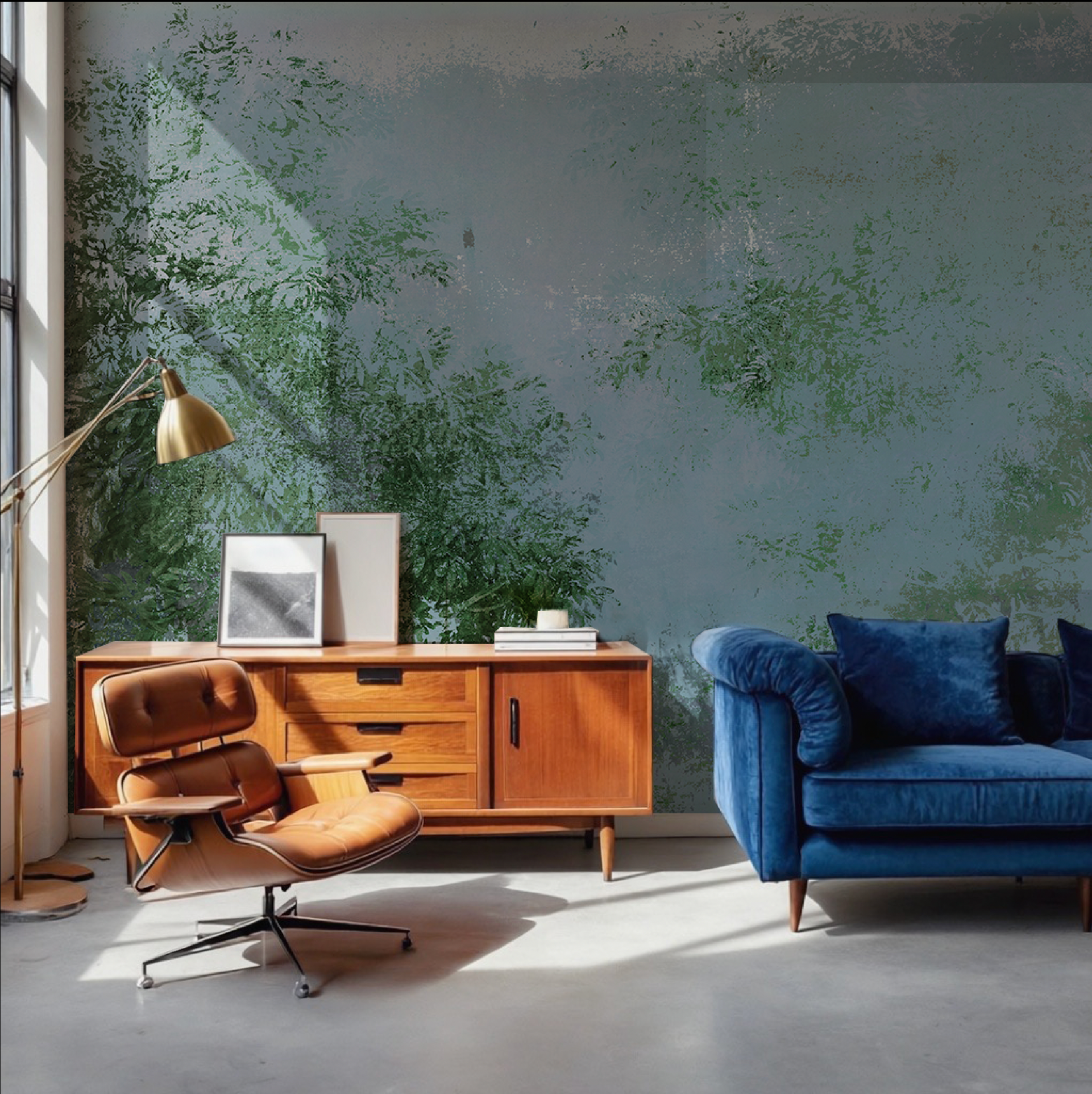 Wallpaper - Shadow Play - Sky Blue