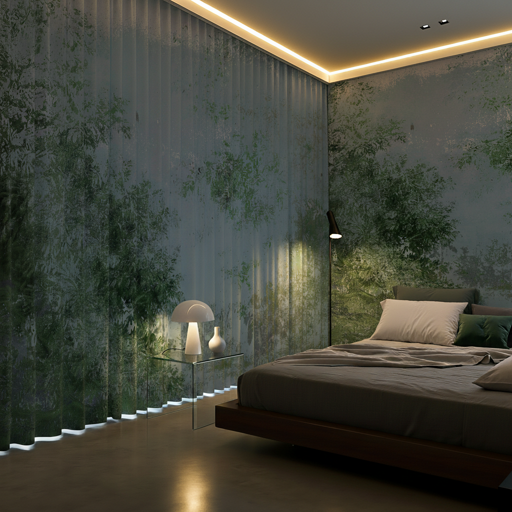 Wallpaper - Shadow Play - Sky Blue