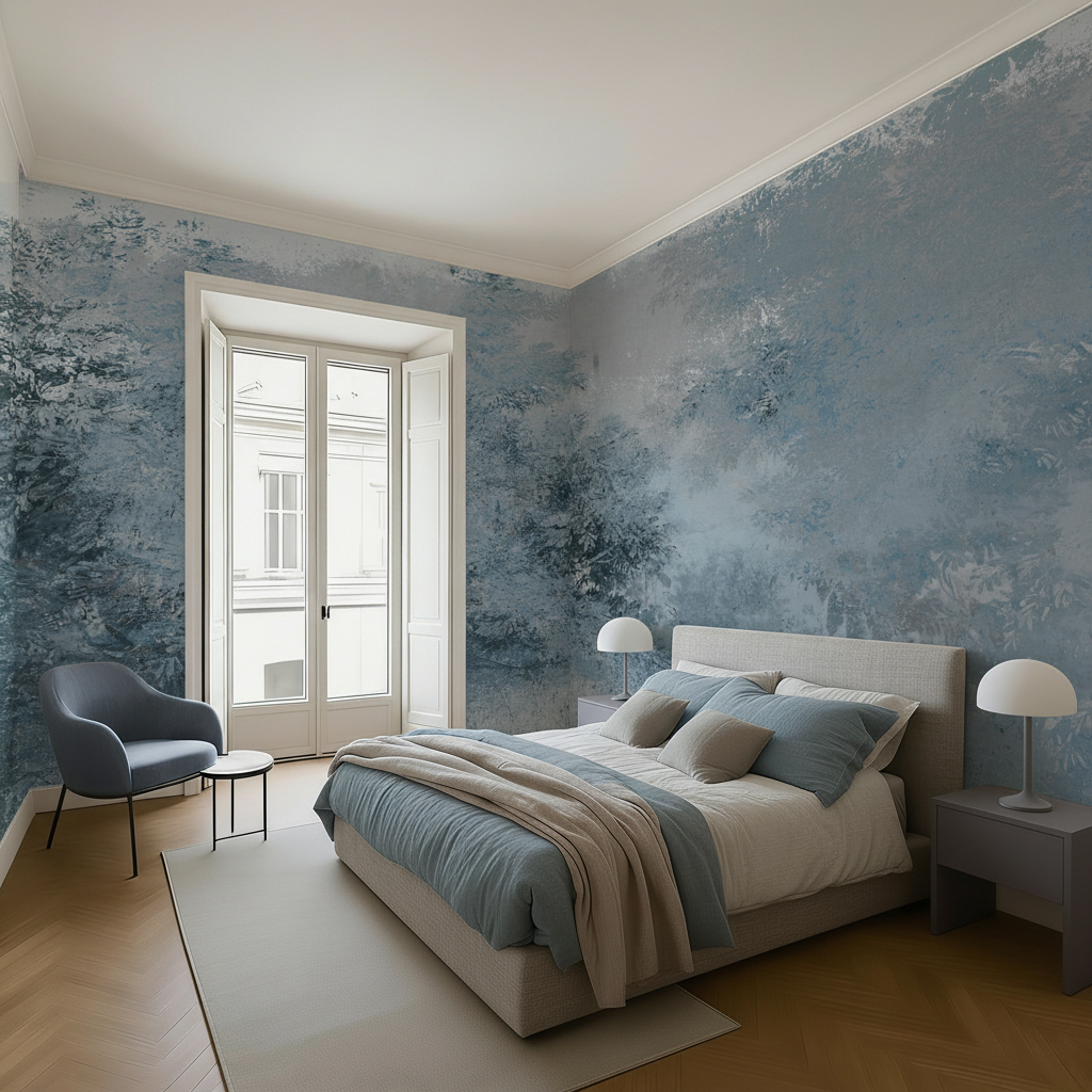 Wallpaper - Shadow Play - Steel Blue