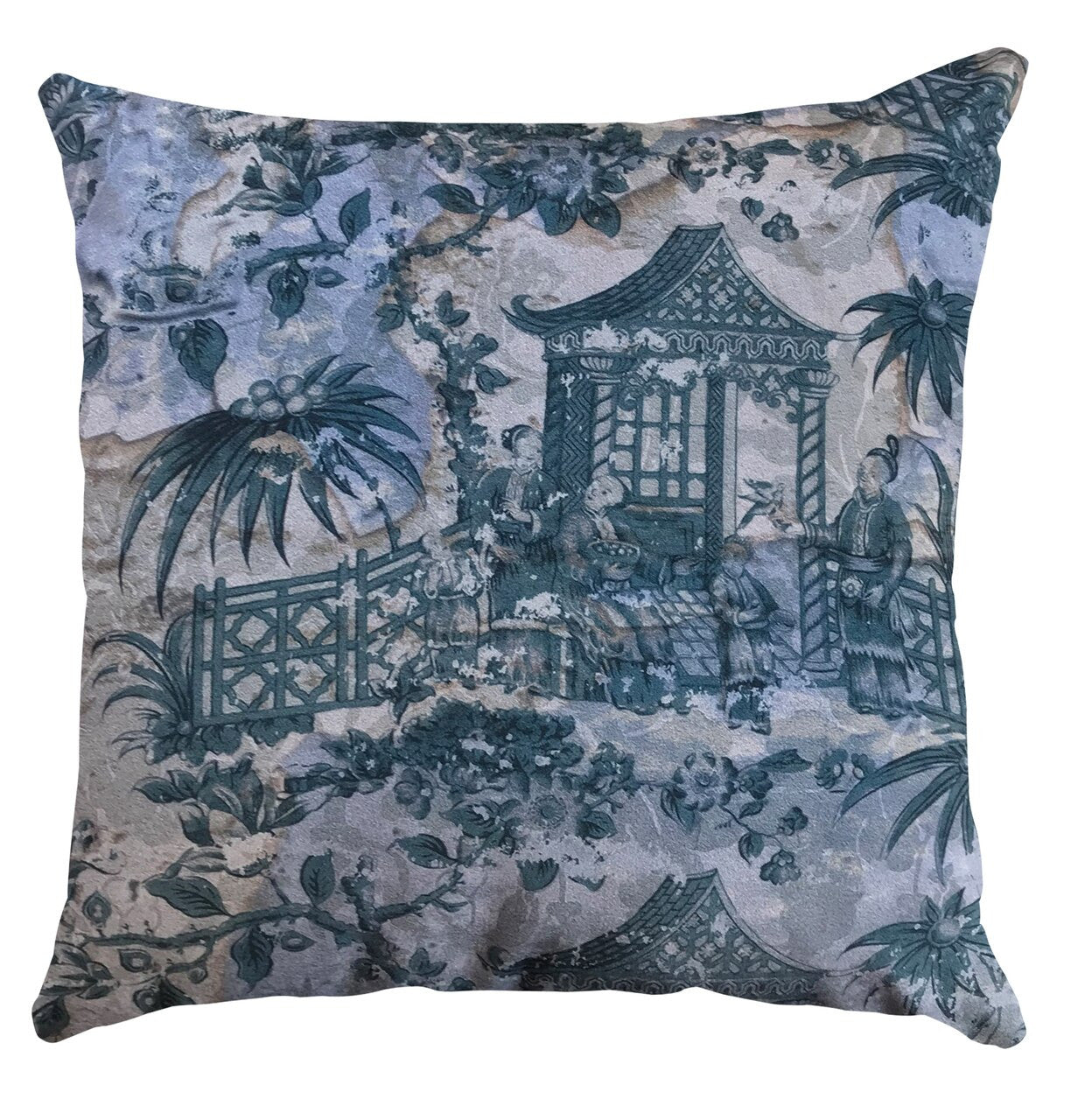 Cushion - Chinoiserie - Enchanted Garden - Fading Pewter