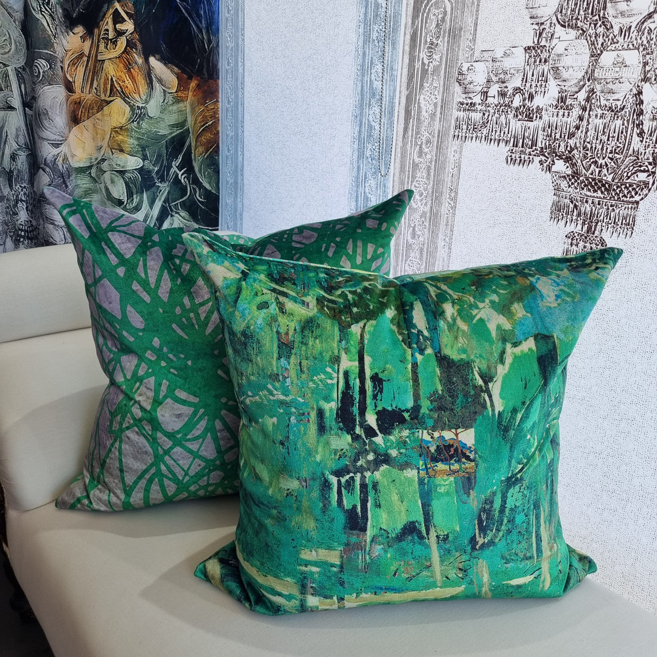 Cushion - Scribble - Green