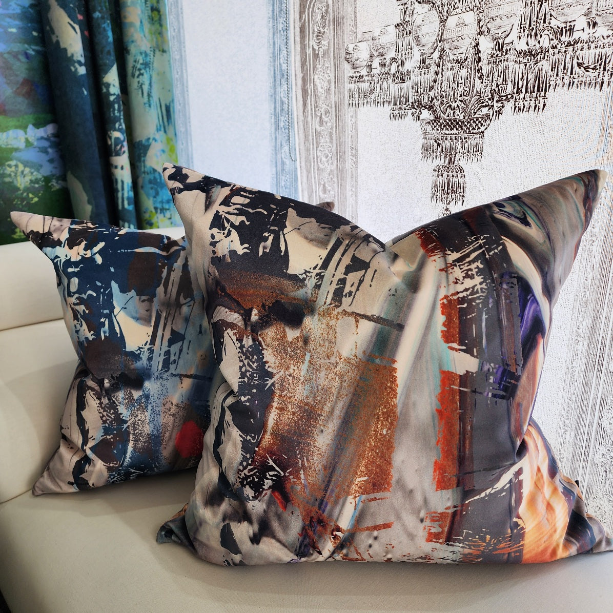 Cushion - Blurred Vision- Blue Marble
