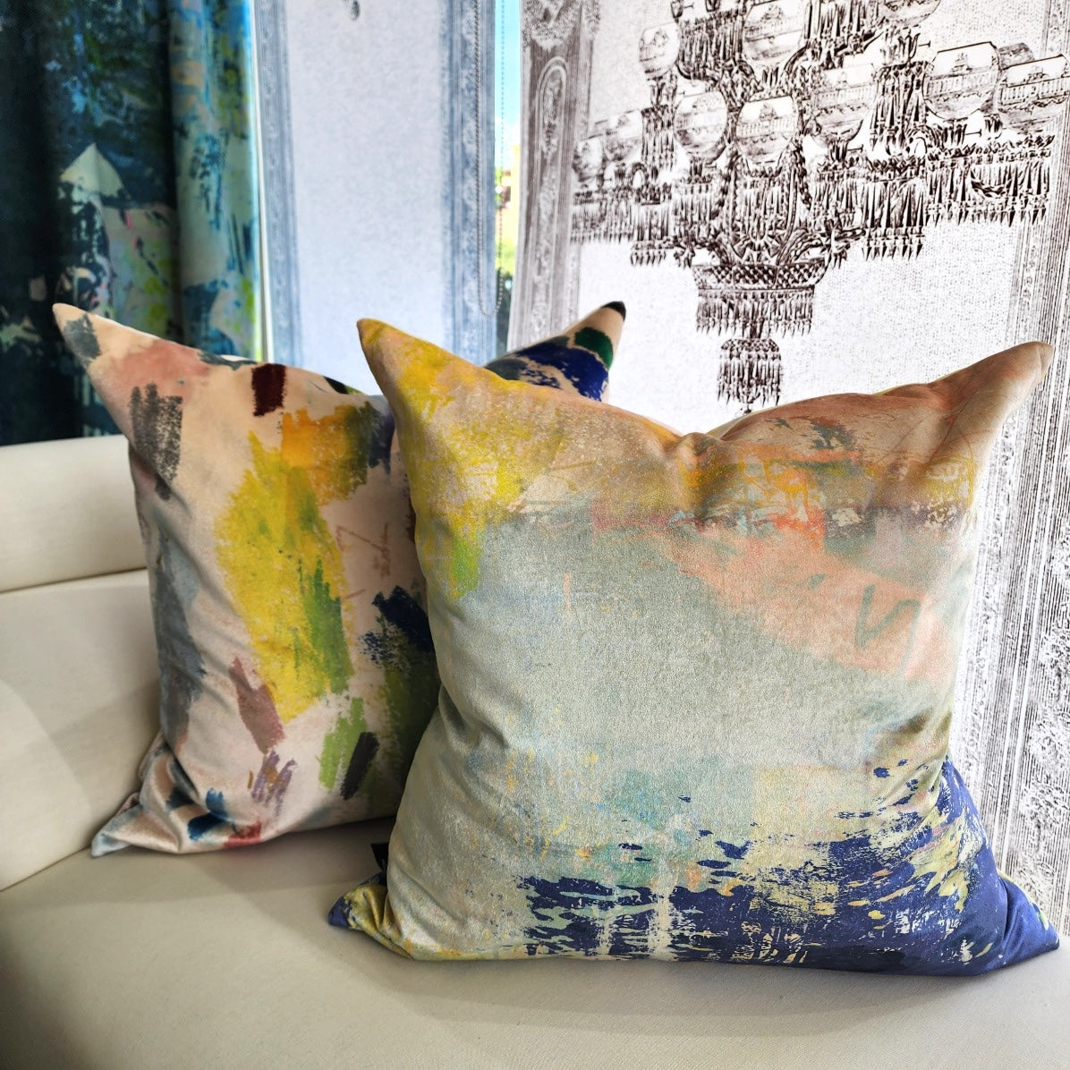 Cushion - Mixed Media - Crayon Drawings