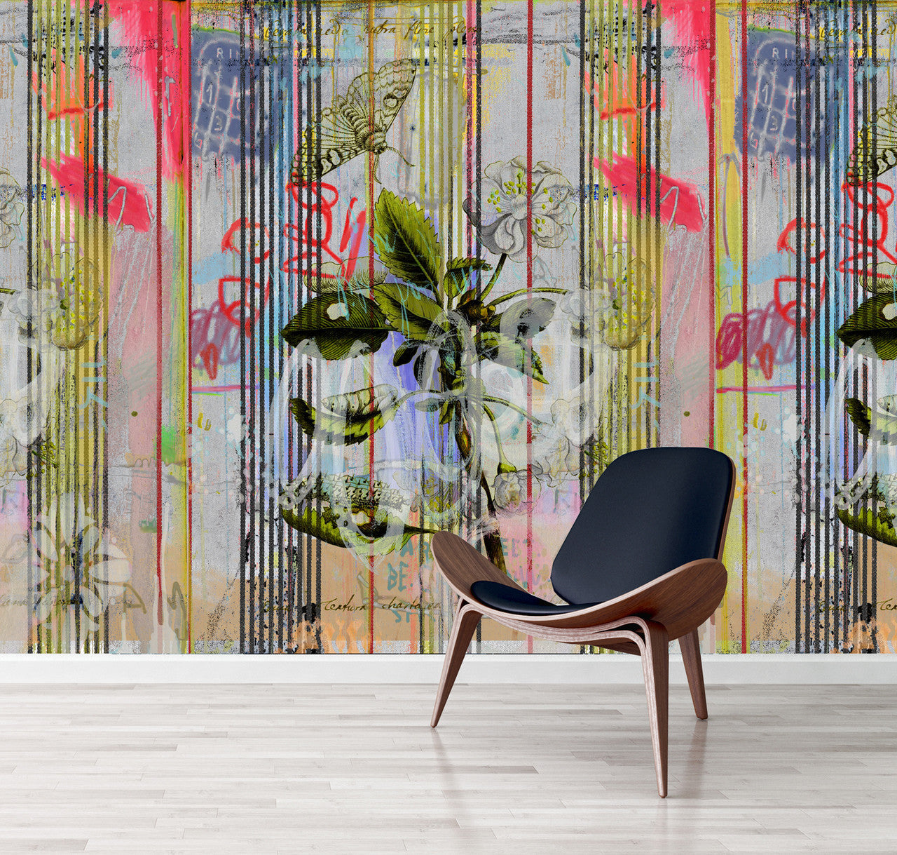 Wallpaper - Botanical Ticking - Floral
