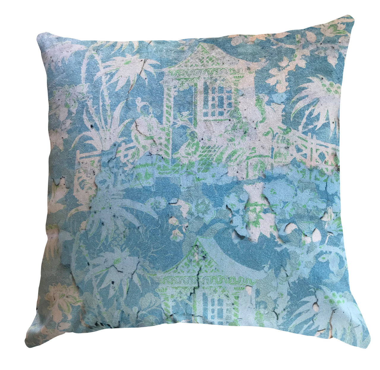 Cushion - Chinoiserie - Enchanted Garden - Fading Blue