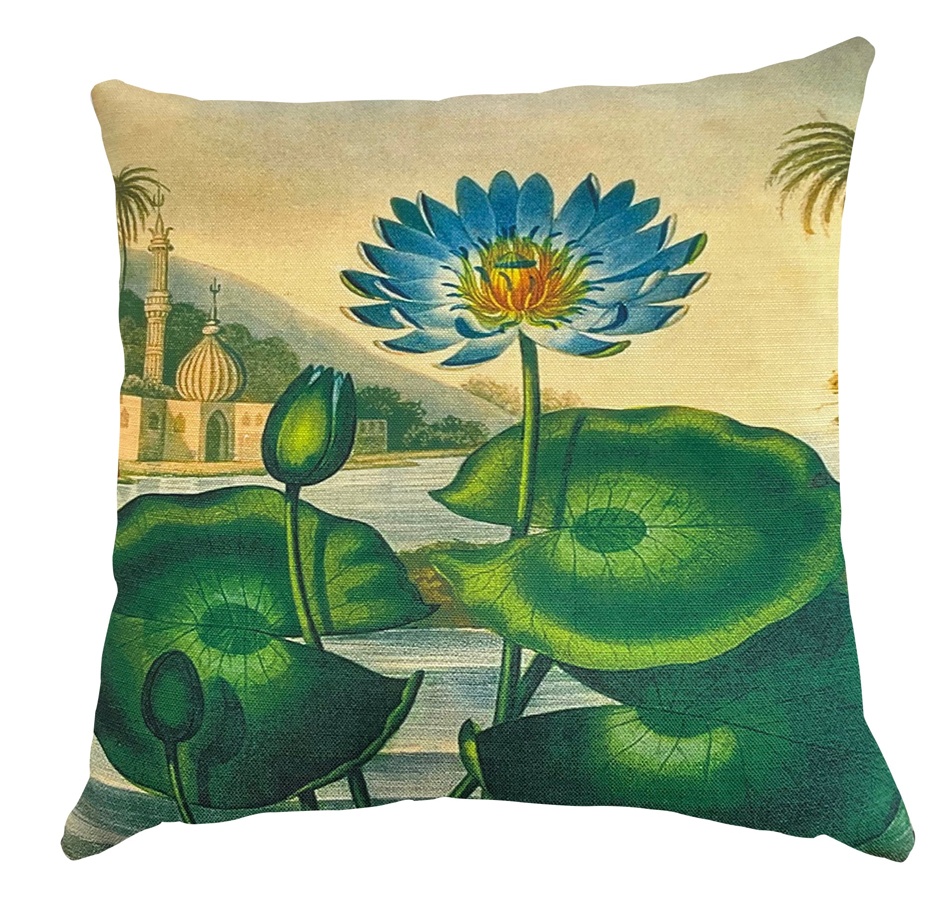Cushion - Belles Fleurs Waterlily (linen style)