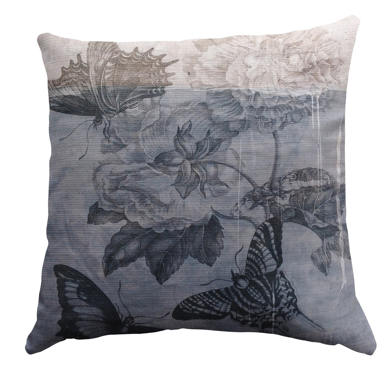 Cushion - Botanical Graffiti - Blue Butterfly Day