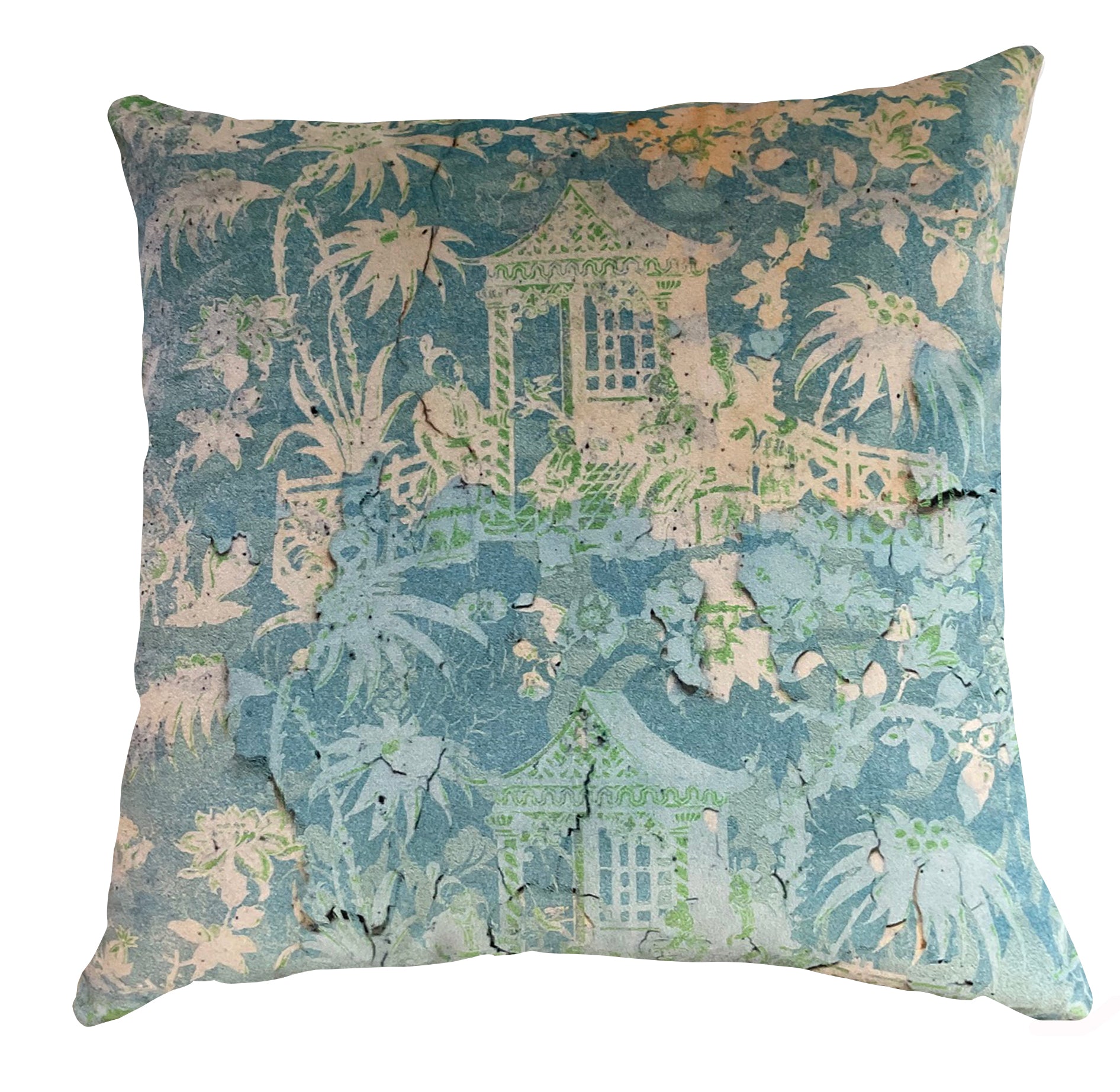Cushion - Chinoiserie - Enchanted Garden - Fading Blue