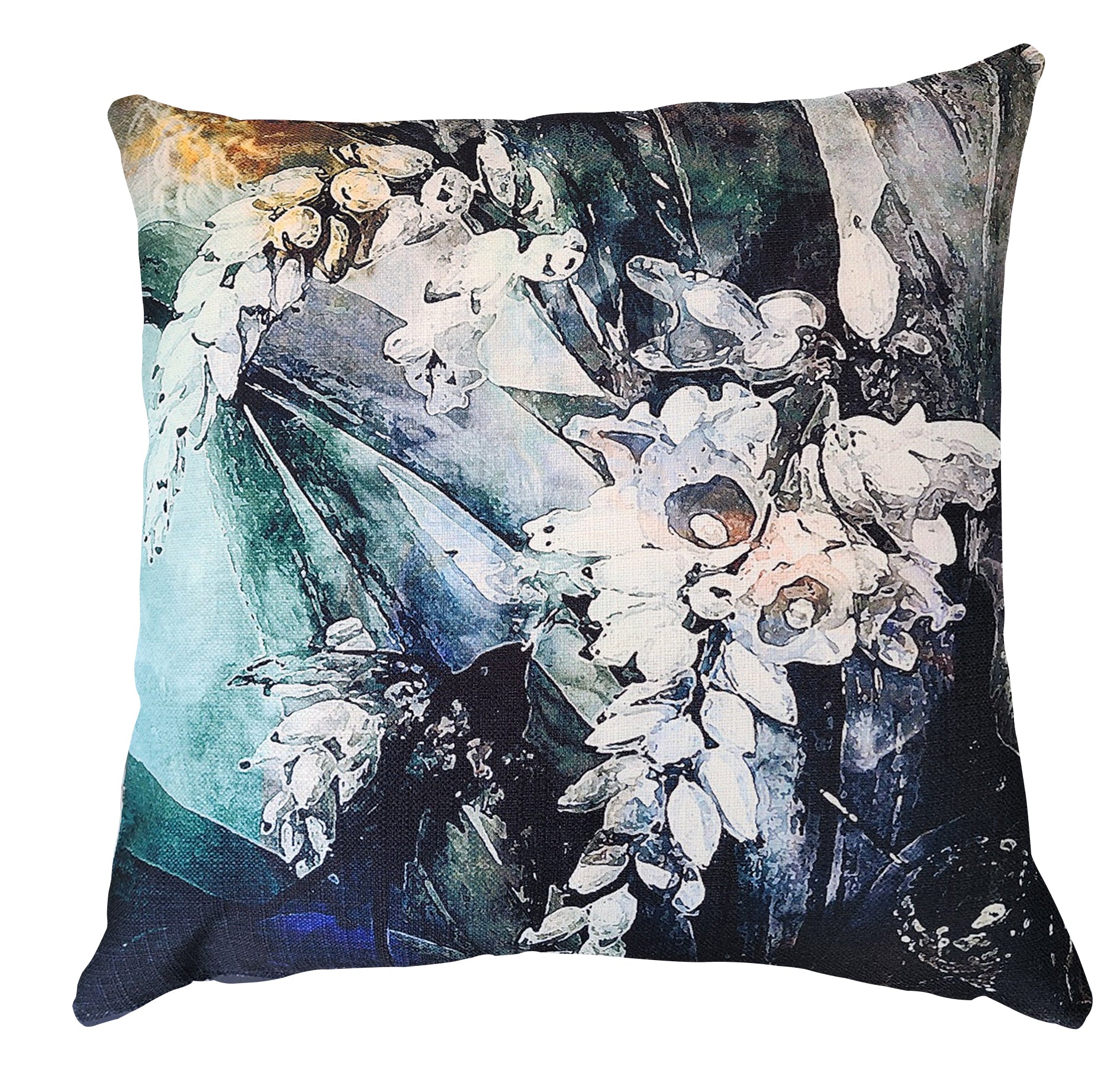 Cushion - Flower Power Incandescent Ginger (linen-style)