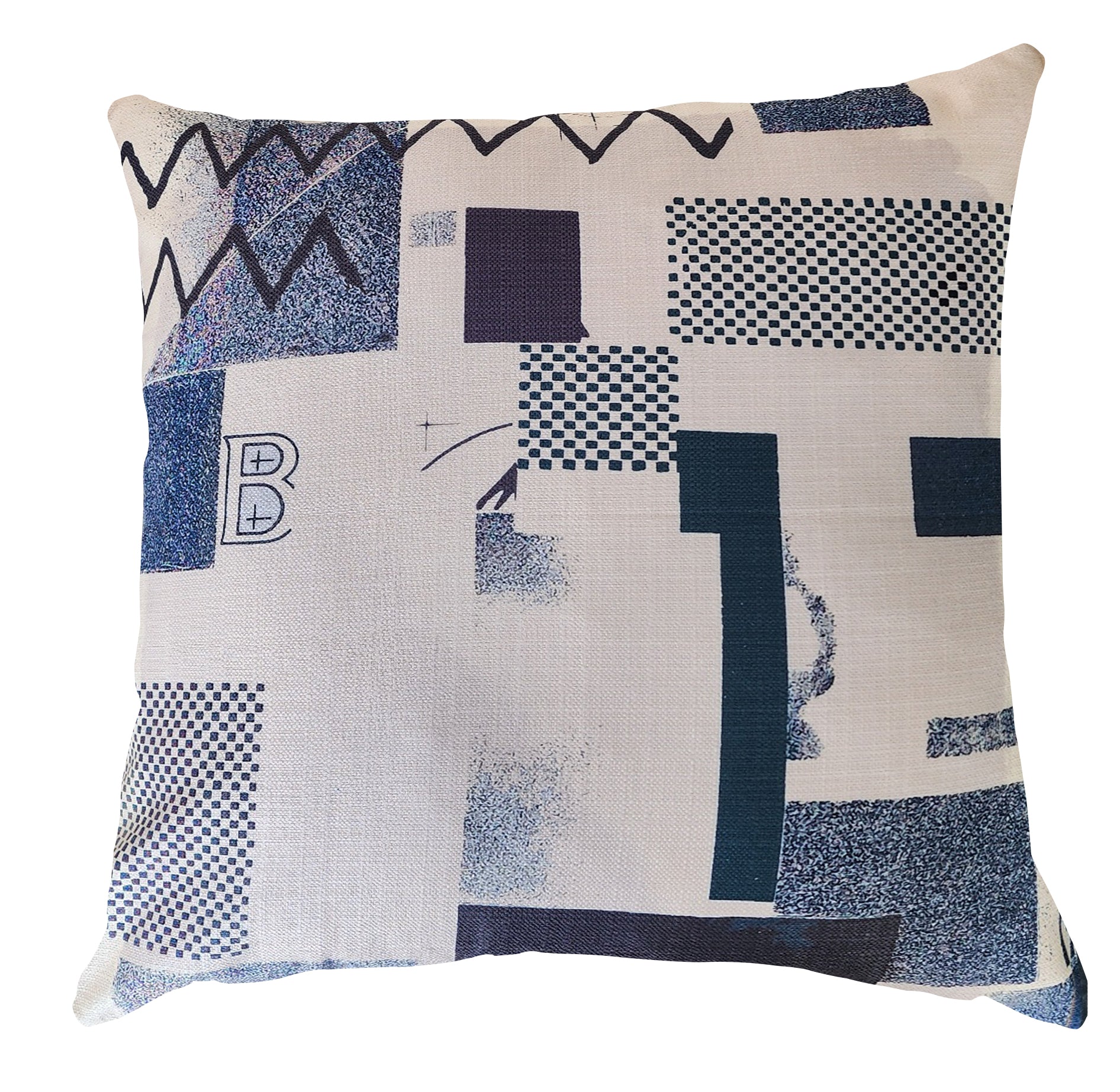 Cushion - Modigliani Was Here - Abstract in Blue B1 (linen-style)