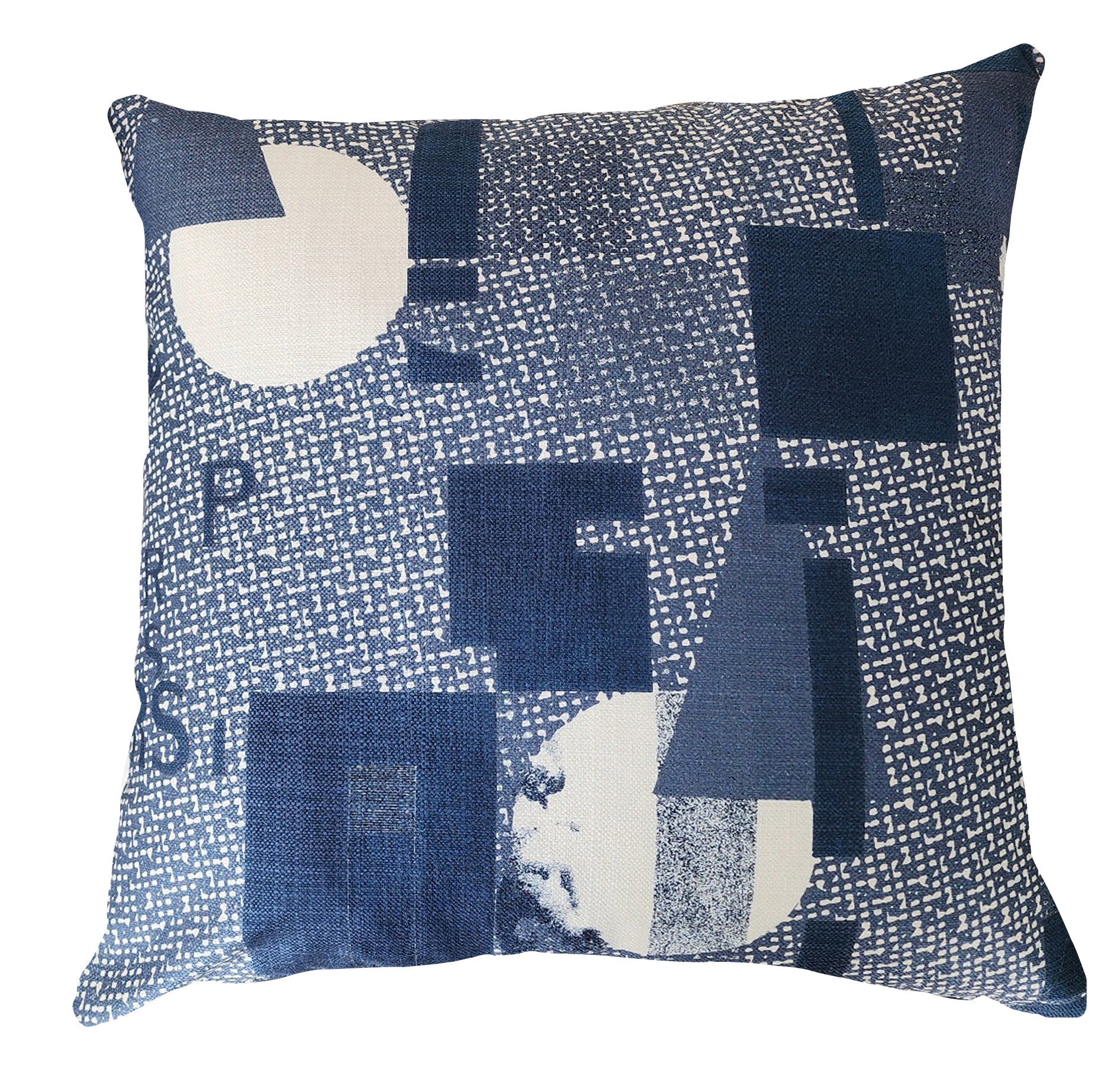 Cushion - Modigliani Was Here - Abstract in Blue (linen-style)