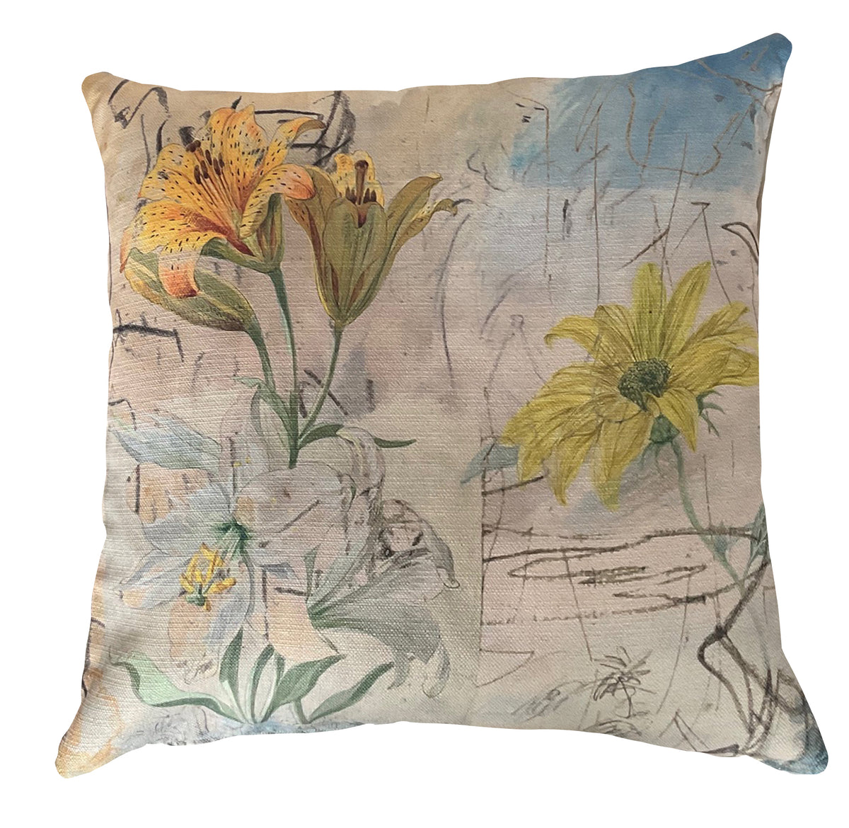 Cushion - Urban Sketches - Moulin Girls (linen style)