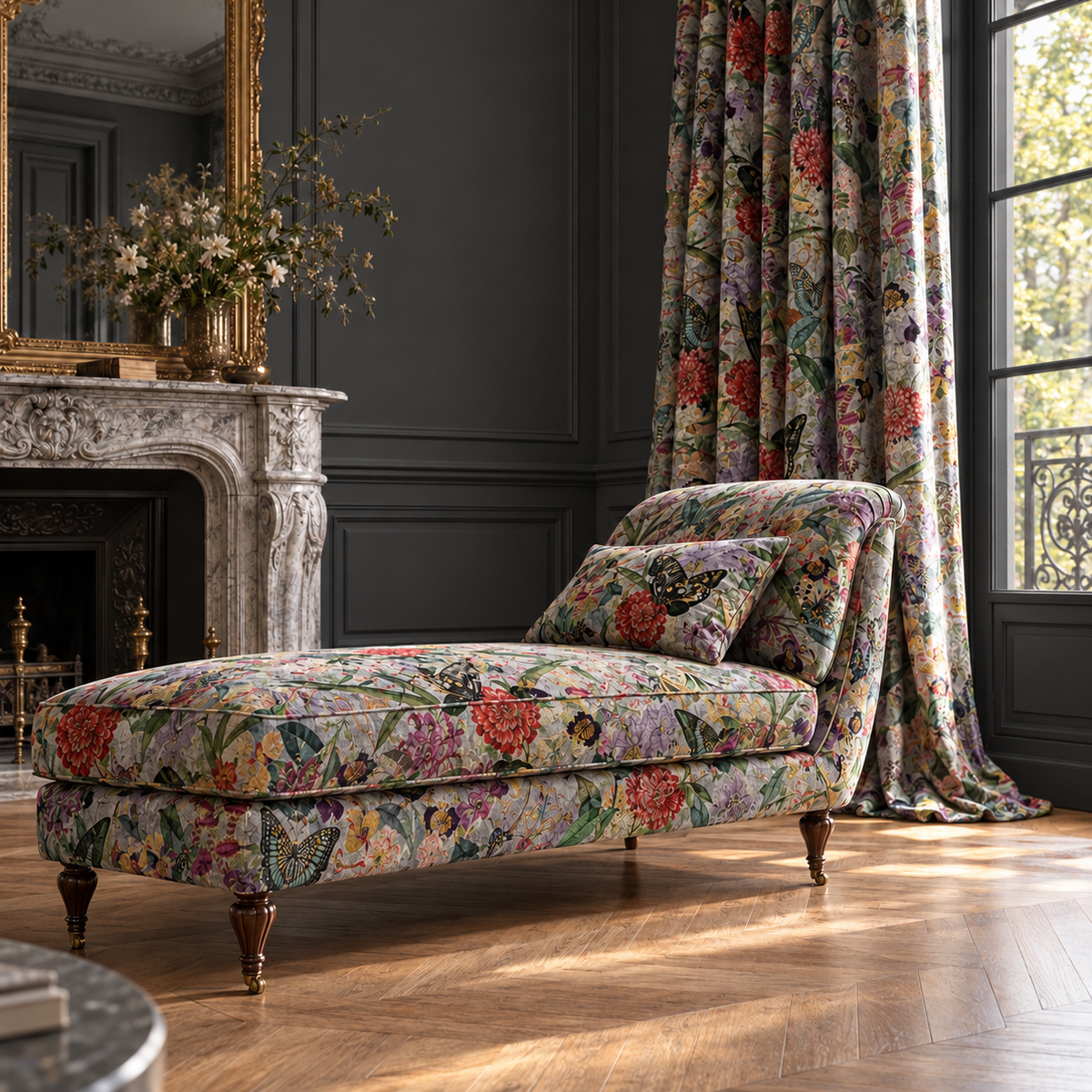 Fabric - Silver Wall Garden