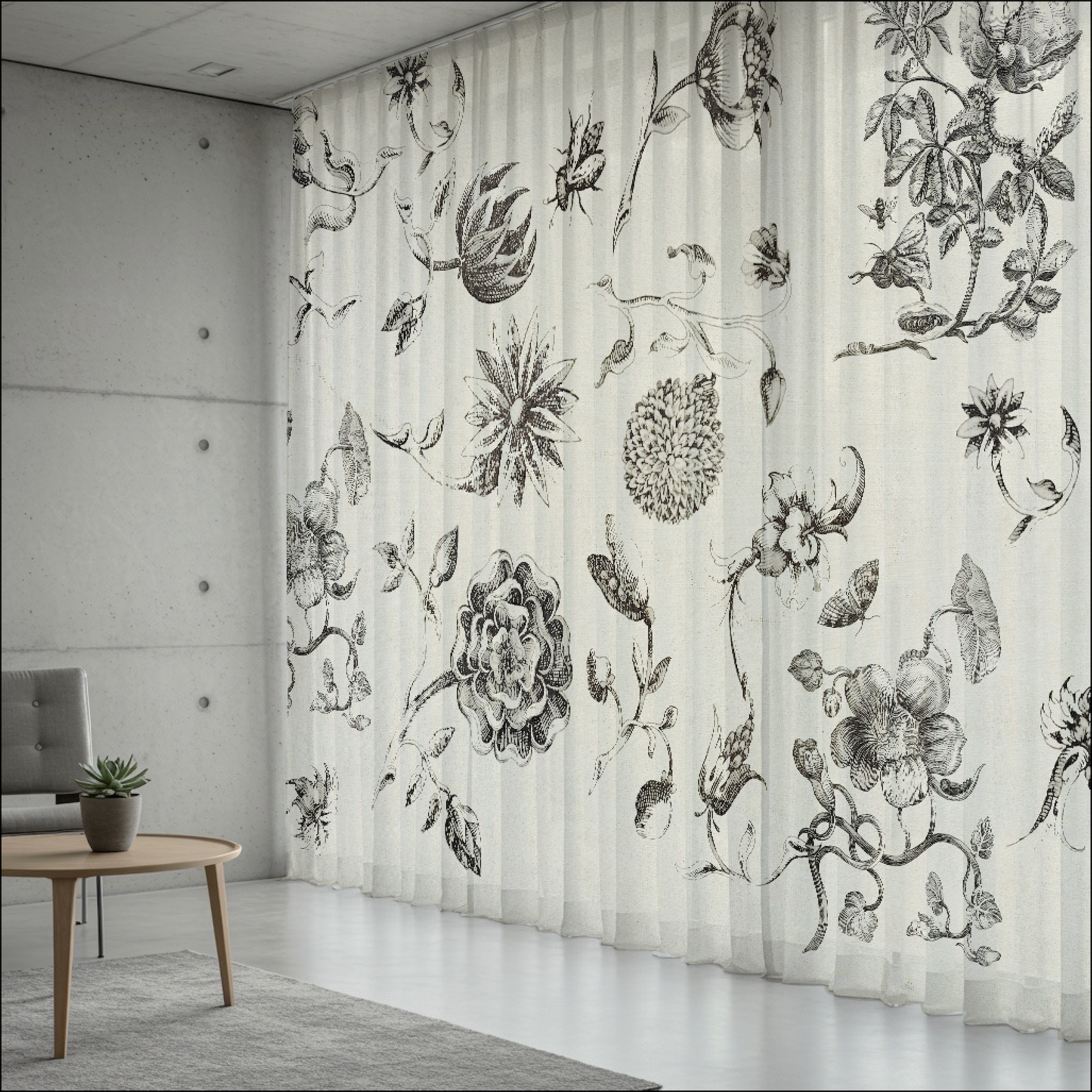 Fabric - Floral Ink
