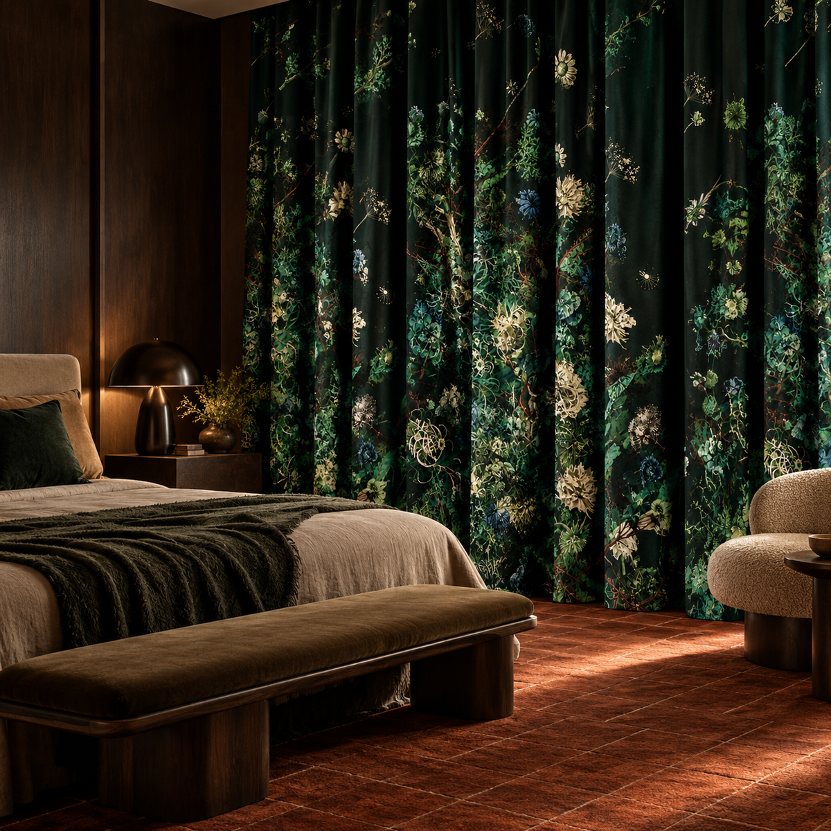 Fabric - Floral Explosion -Emerald