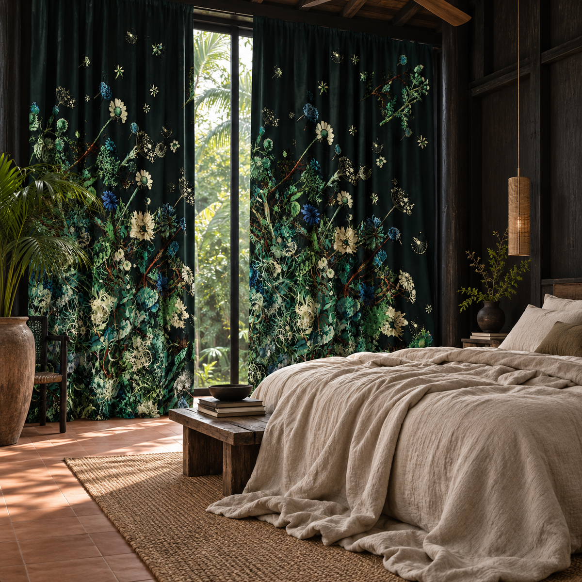 Fabric - Floral Explosion -Emerald