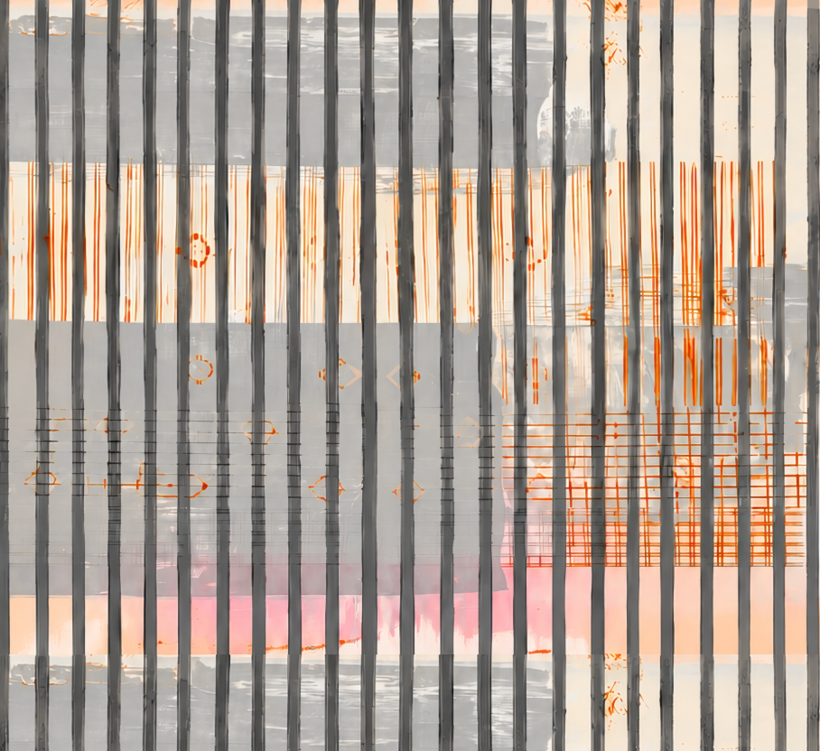 Fabric - Geometrico - Orange Stripes