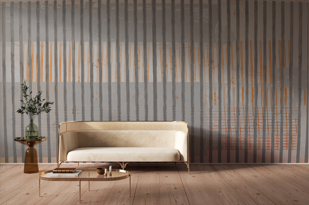 Wallpaper - Geometrico - Orange Stripes