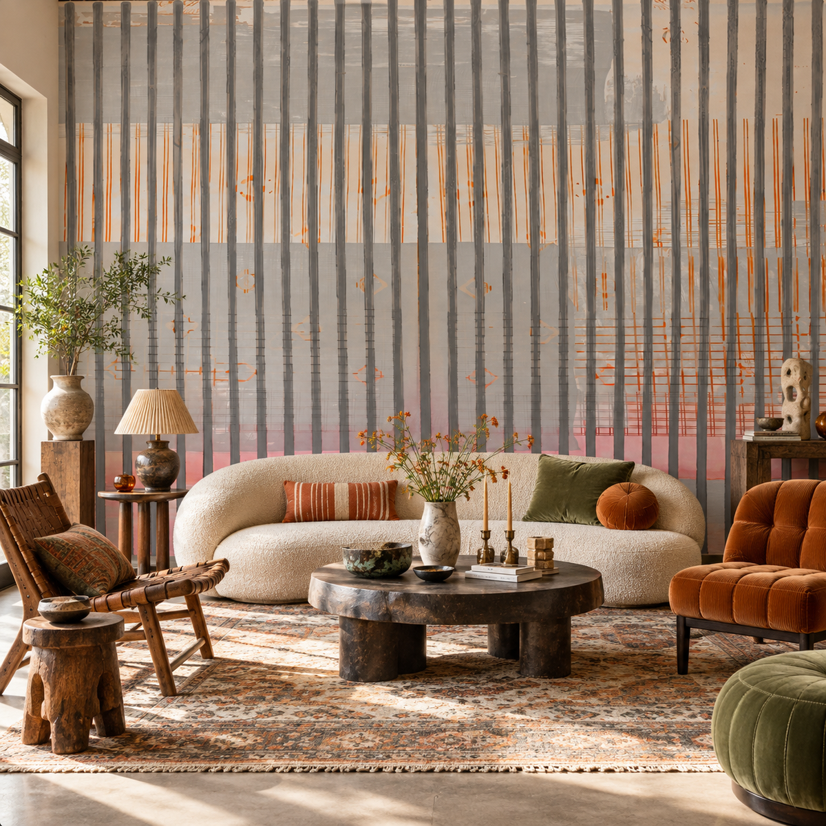 Wallpaper - Geometrico - Orange Stripes