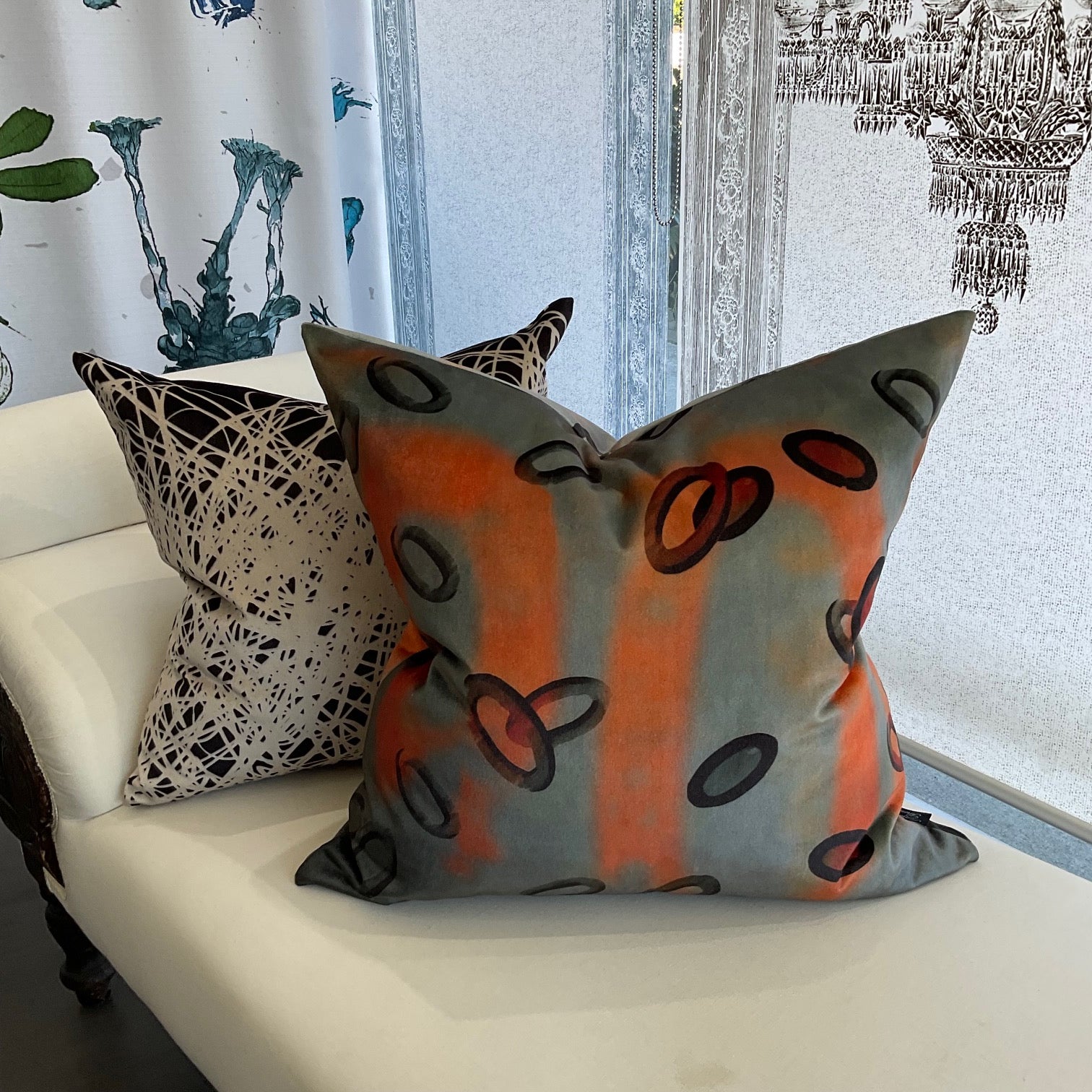Cushion - Geometrico - Copper Rings