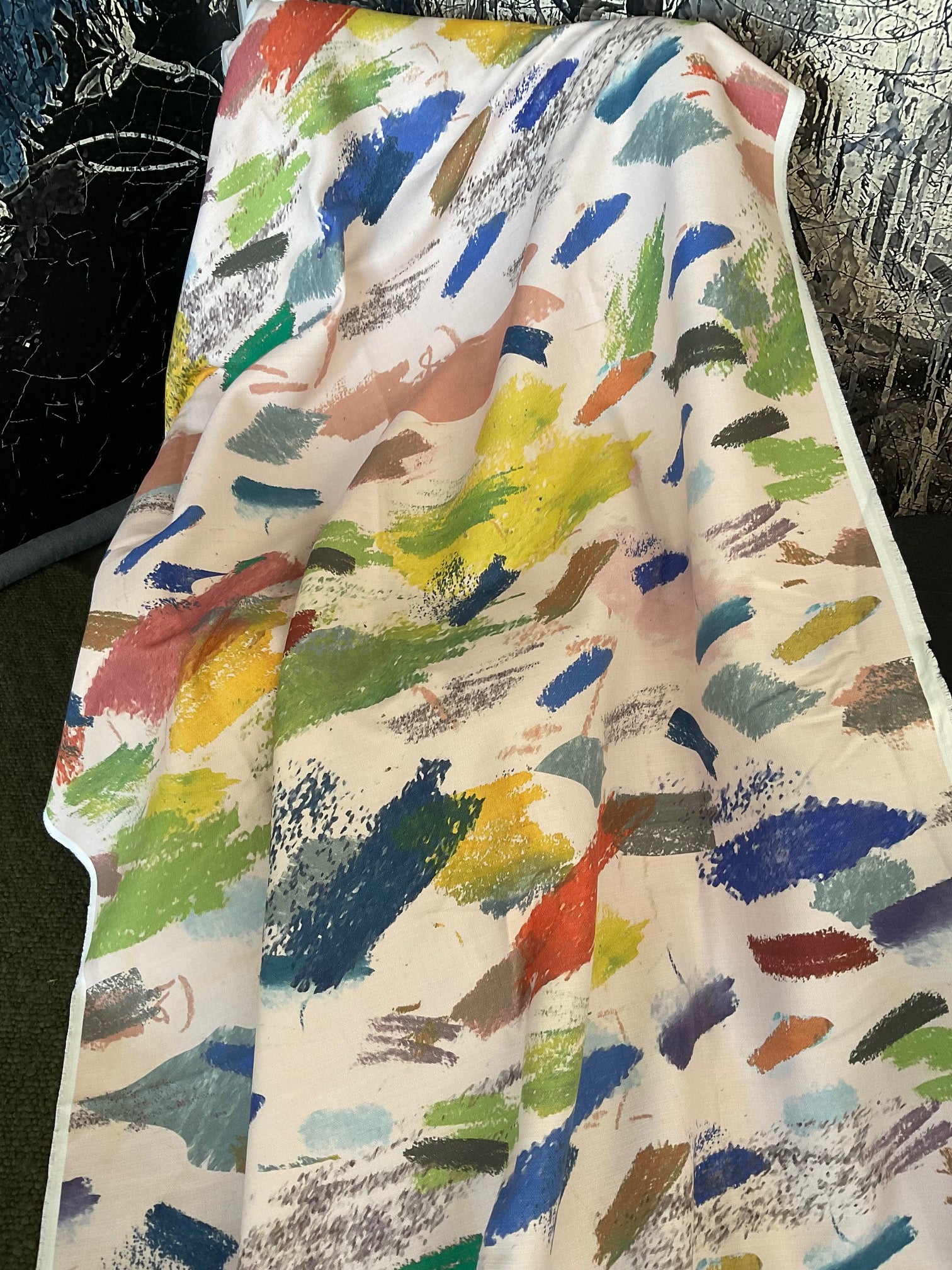 Fabric - Mixed Media - Crayon Drawings (Archive Drop)