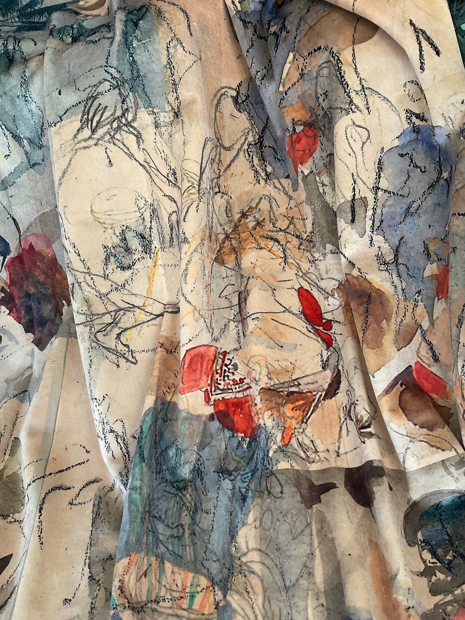 Fabric - Urban Sketches - Watercolour (Archive Drop)