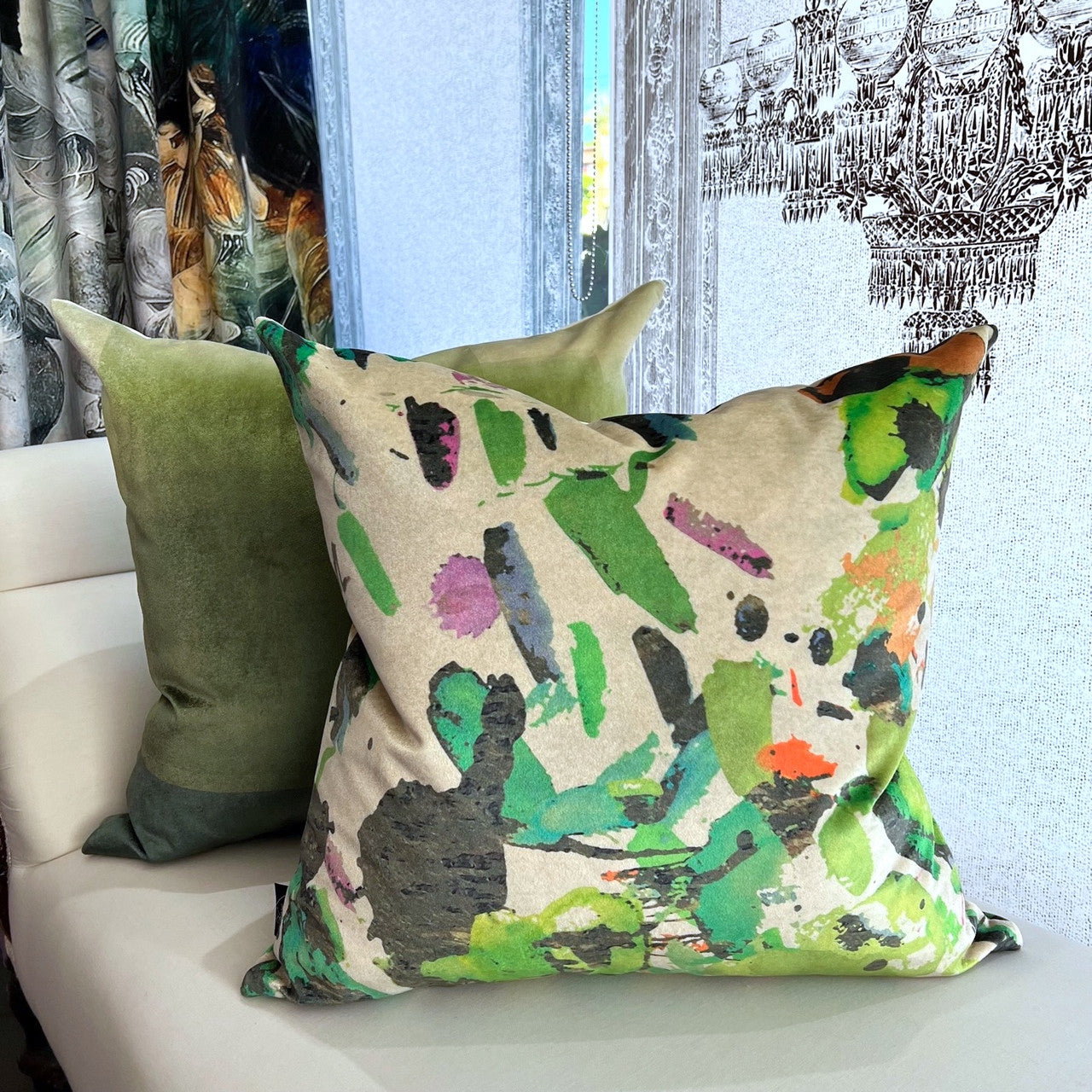 Cushion - Mixed Media - Water Colour Splash