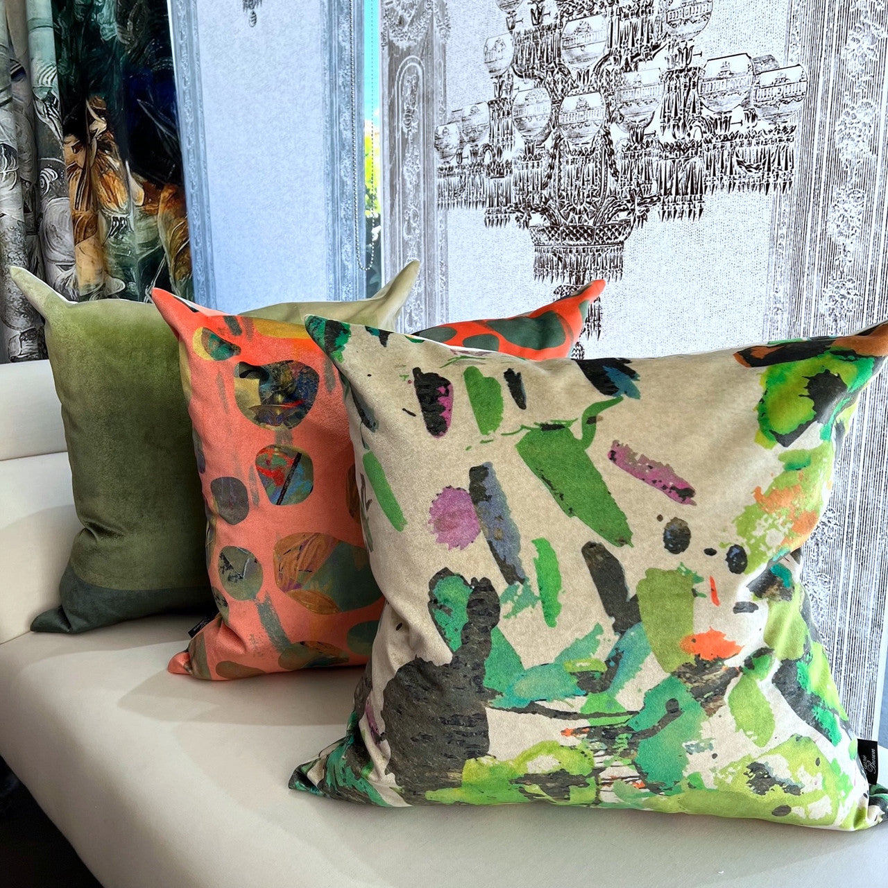 Cushion - Mixed Media - Water Colour Splash