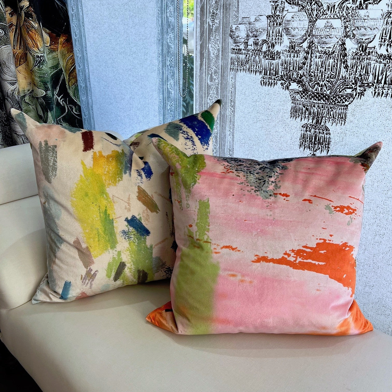 Cushion - Mixed Media - Crayon Drawing
