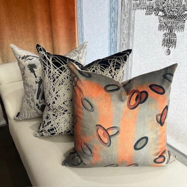 Cushion - Geometrico - Copper Rings