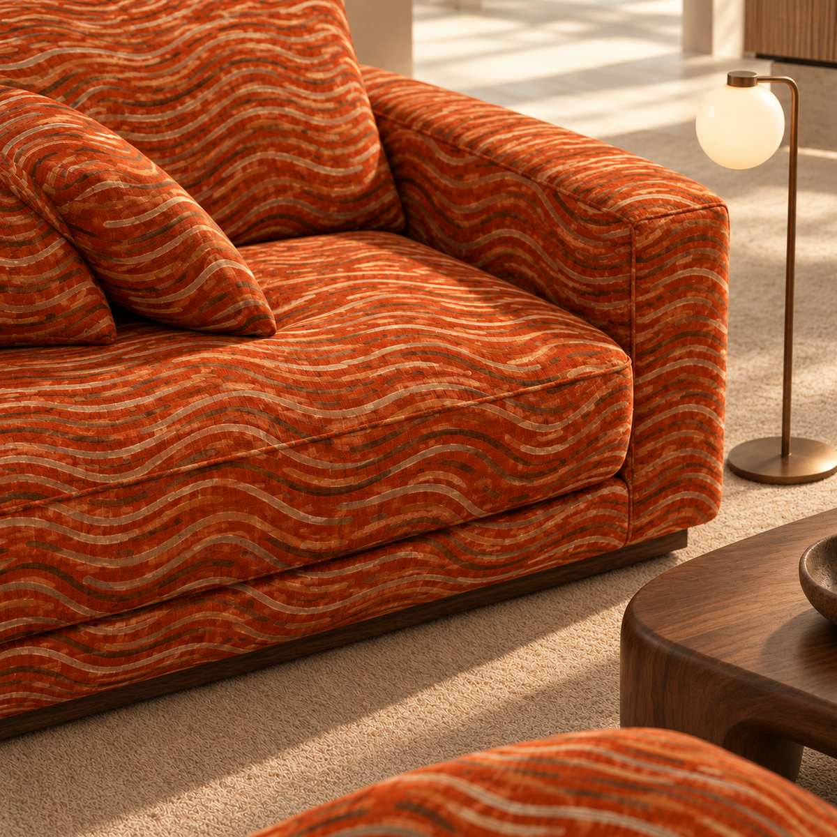 Fabric -Jungle Theory -Line of Thought - Burnt Orange