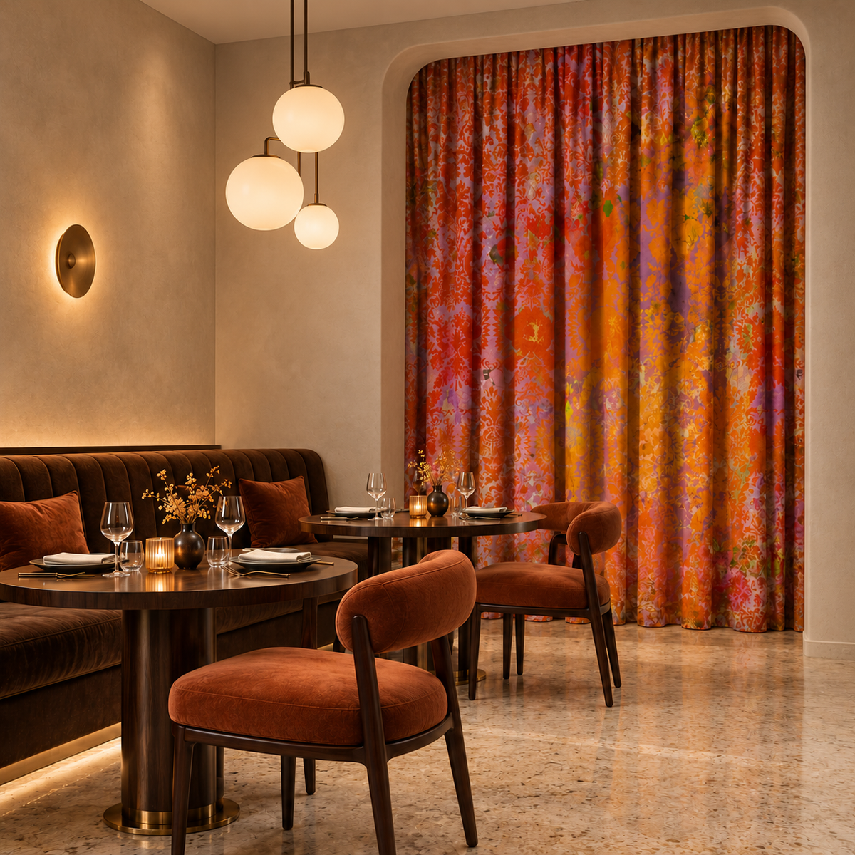 Fabric - Colour Crash - Saffron Damask