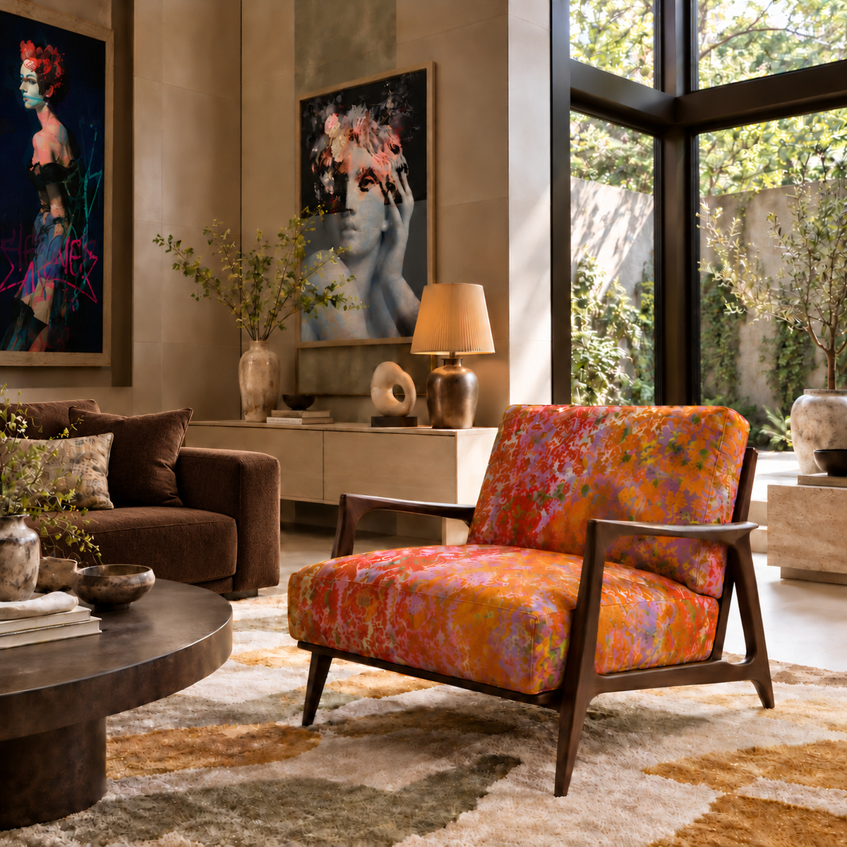 Fabric - Colour Crash - Saffron Damask